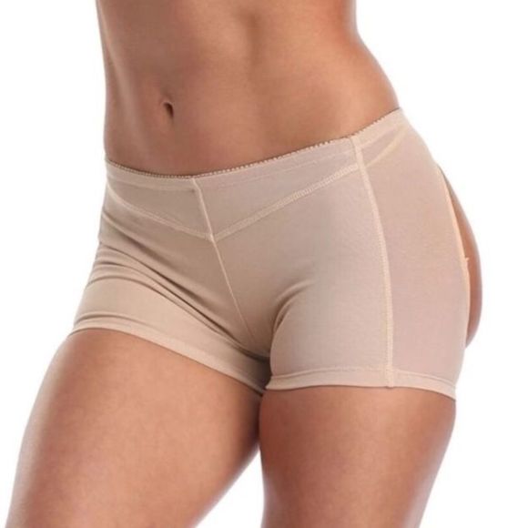 BEIGE SHORT BUTT LIFTER SHAPER CONTROL - Picture 5 of 6